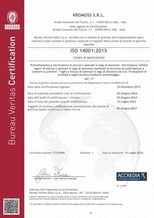 Certificazione ISO 14001:2015